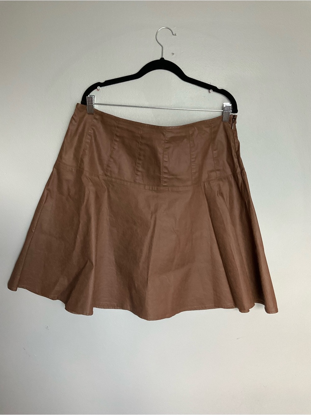 Ralph Lauren Brown faux leather Flared Skater Skirt